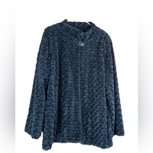 Dennis Basso Grey Faux Fur Coat - XL - Luxurious & Chic